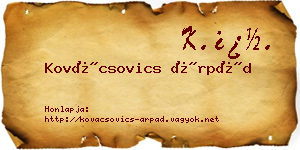 Kovácsovics Árpád névjegykártya